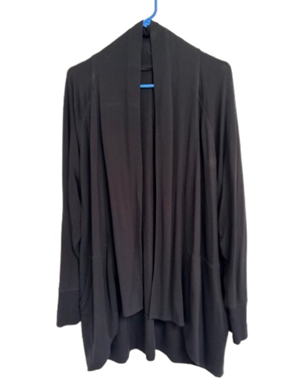 Style & Co. Black Open-Front Draped Cardigan
